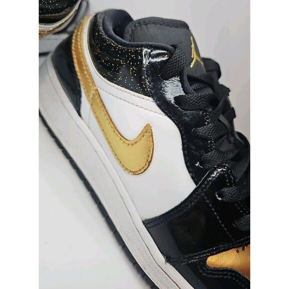 Nike Air Jordan 1 Low SE GS GOLD TOE DR6970-071 Youth 7Y Sparkle - Picture 7 of 10